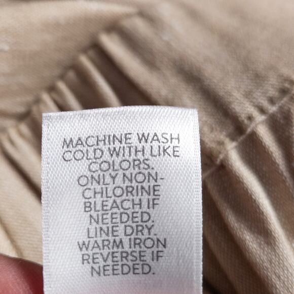 J.Jill Linen Blend Pants Tan Button Hem Pull On Size M Coastal Grandma - Picture 11 of 12